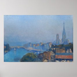 Lebourg - Seine und Kathedrale entlang laufen Poster