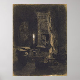 Lebourg - Stillleben mit Kerze Poster