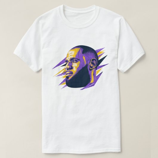 LeBron James Stylized Portrait Illustration T-Shirt (Design vorne)