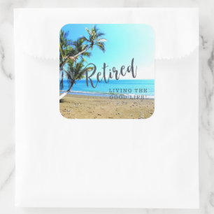 "Lebt das gute Leben!" Quadratischer Aufkleber