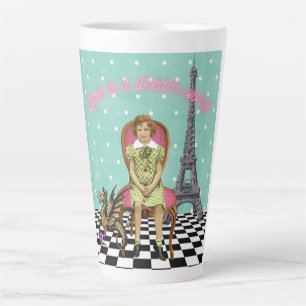 Lebt in einer Traumwelt Funky Vintage Mädchen Milchtasse