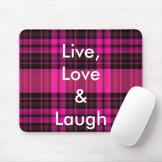 , Lebt Liebe u. Lachen Mousepad (Mit Mouse)