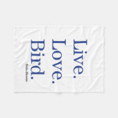 Lebt. Liebe.Vogel. Fleecedecke (Vorderseite (Horizontal))