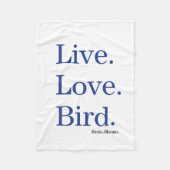   Lebt. Liebe.Vogel. Fleecedecke (Vorderseite)