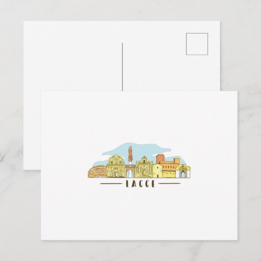 Lecce Skyline Postkarte (Vorne/Hinten)
