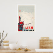 Lech am Arlberg Austria Vintage Ski Poster (Küche)