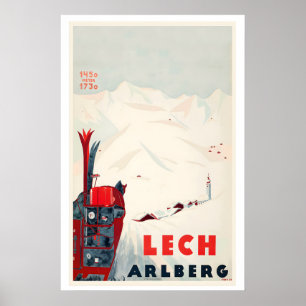 Lech am Arlberg Österreich Vintage-Ski-Poster Poster