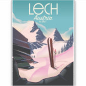 Lech Austria Ski Poster. Aufkleber (Vorderseite)