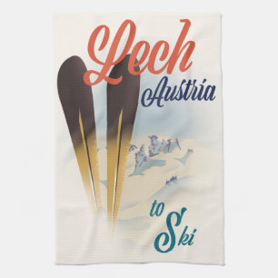 Lech Austria Ski Poster Geschirrtuch