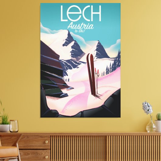 Lech Austria Ski Poster. Leinwanddruck (Insitu (Wohnzimmer))