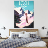 Lech Austria Ski Poster. Leinwanddruck (Insitu (Schlafzimmer))