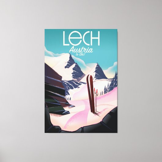 Lech Austria Ski Poster. Leinwanddruck (Vorderseite)