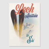 Lech Austria Ski Poster Magnetkarte (Vorderseite)