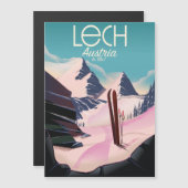 Lech Austria Ski Poster. Magnetkarte (Vorne/Hinten)