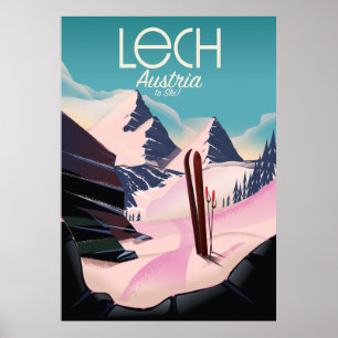 Lech Austria Ski Poster. Poster