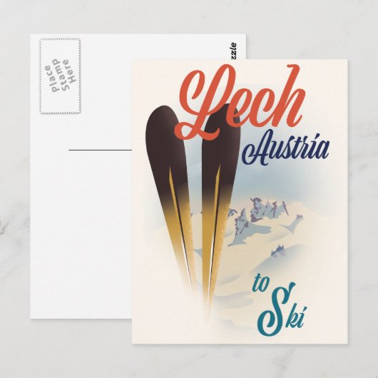 Lech Austria Ski Poster Postkarte (Vorne/Hinten)