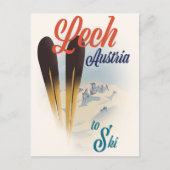 Lech Austria Ski Poster Postkarte (Vorderseite)