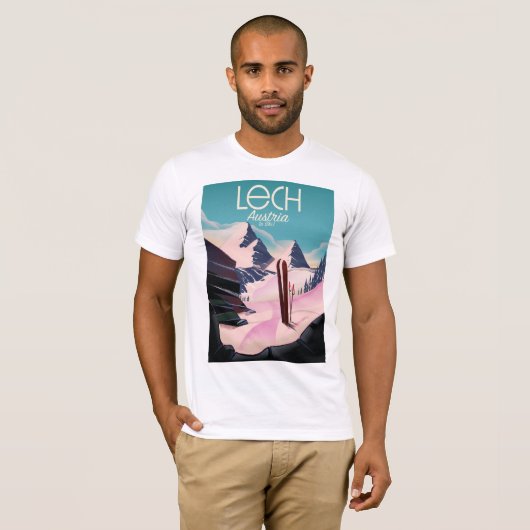 Lech Austria Ski Poster. T-Shirt (Vorne ganz)