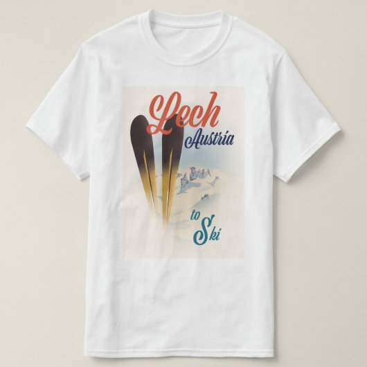 Lech Austria Ski Poster T-Shirt (Design vorne)