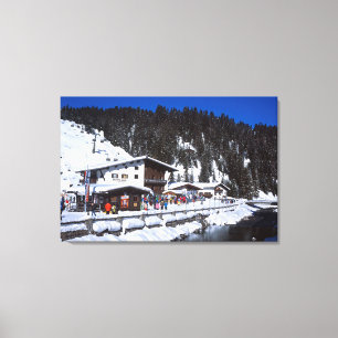 Lech Austria Winter Feriencard Leinwanddruck