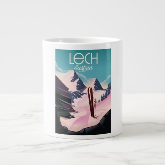Lech Österreich Ski-Plakat. Jumbo-Tasse (Vorderseite)