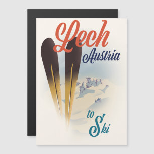 Lech Österreich Ski-Plakat Magnetkarte