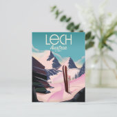 Lech Österreich Ski-Plakat. Postkarte (Stehend Vorderseite)