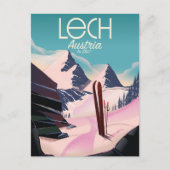 Lech Österreich Ski-Plakat. Postkarte (Vorderseite)
