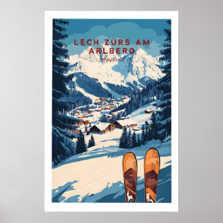 Lech Zürs am Arlberg Ski-Wandkunst Ski-Druck 1 Poster