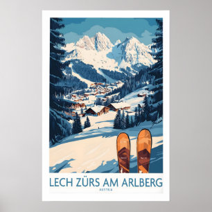 Lech Zürs am Arlberg Ski-Wandkunst Ski-Plakat 1 Poster
