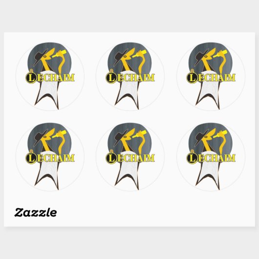 Lechaim Runder Aufkleber (Blatt)