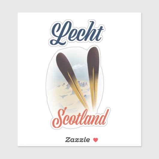 Lecht Scotland Ski Poster Art Aufkleber (Blatt)