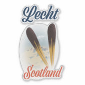 Lecht Scotland Ski Poster Art Aufkleber (Vorderseite)
