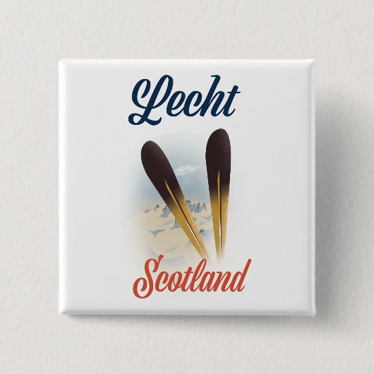 Lecht Scotland Ski Poster Art Button (Vorderseite)