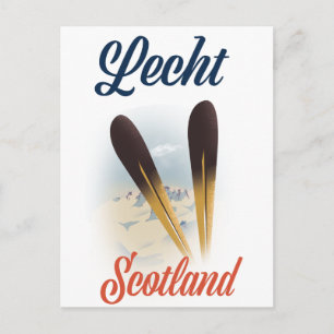 Lecht Scotland Ski Poster Art Postkarte