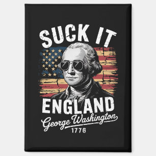 Leck Mich England 4. Juli George Washington 1776 Magnet