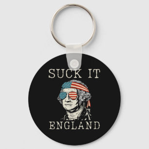 Leck mich England George Washington 4. Juli Schlüsselanhänger