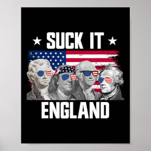 Leck mich England Gründerväter 4. Juli Poster
