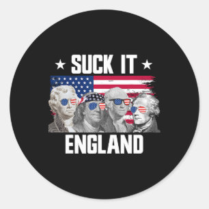 Leck Mich England Gründerväter 4. Juli  Runder Aufkleber