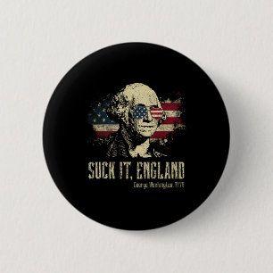 Leck Mich England Lustiger George Washington 1776 Button
