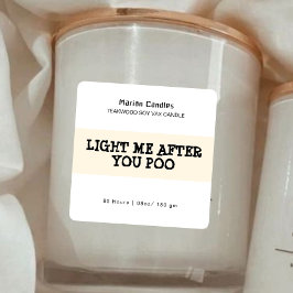 Leck mich nach... Funny Candle Label Quadratischer Aufkleber