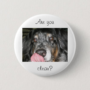 Lecken des HundeButtons Button