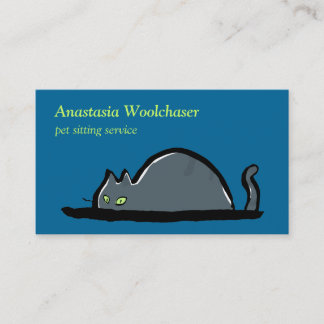 leckende Katze - Haustier sitzend Visitenkarte