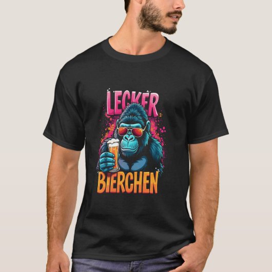 LECKER BIERCHEN Gorilla Beer Unterhaltung T-Shirt (Vorderseite)