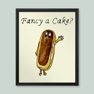 Lecker eine Torte Lustige Schokoladenéclair Skurri Poster