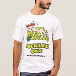 Lecker eingelegter müder Katzenspaß Pickleball T-Shirt