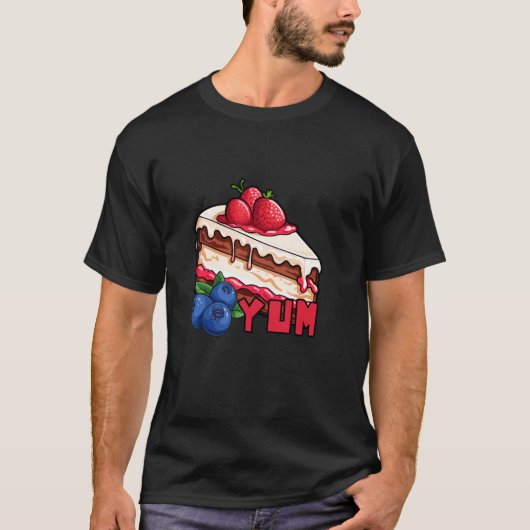 Lecker Lecker Erdbeer Blaubeer Kuchen T-Shirt (Vorderseite)