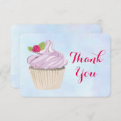 Lecker Pink Cupcake Berry auf der Spitze Vielen Da Dankeskarte (Vorne/Hinten)