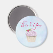 Lecker Pink Cupcake Berry auf der Spitze Vielen Da Magnet (Vorderseite/Rückseite)