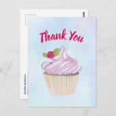 Lecker Pink Cupcake Berry auf der Spitze Vielen Da Postkarte (Vorne/Hinten)